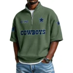 Dallas Cowboys Quarter-Zip Waffle Knit Short Sleeve Shirt