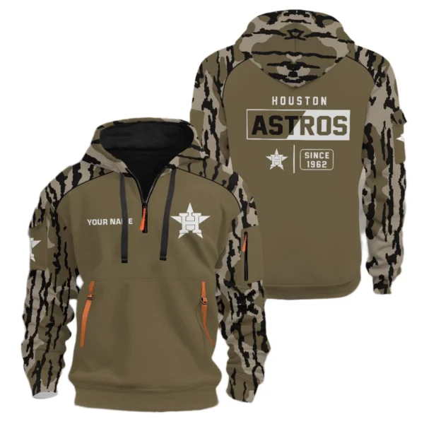 Houston Astros Half Zip Hoodie Customize Your Name
