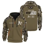 Oakland Athletics Half Zip Hoodie Customize Your Name
