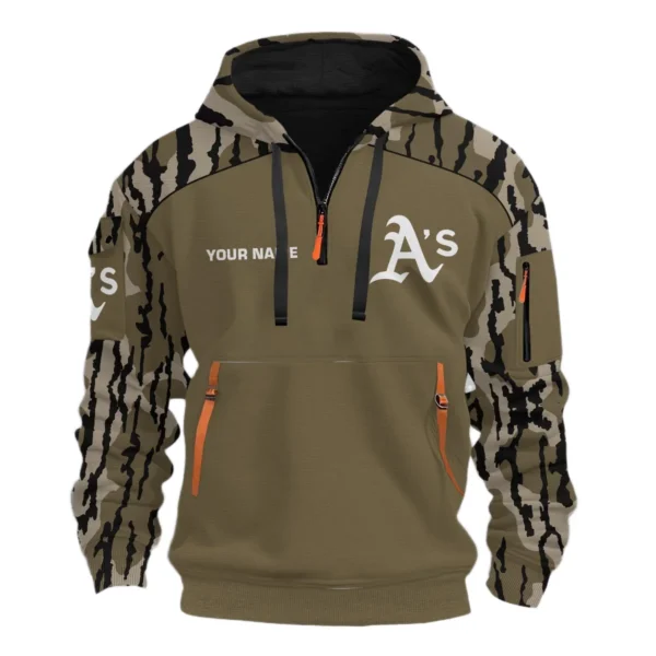 Oakland Athletics Half Zip Hoodie Customize Your Name
