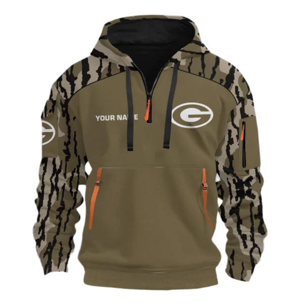 Green Bay Packers Half Zip Hoodie Customize Your Name