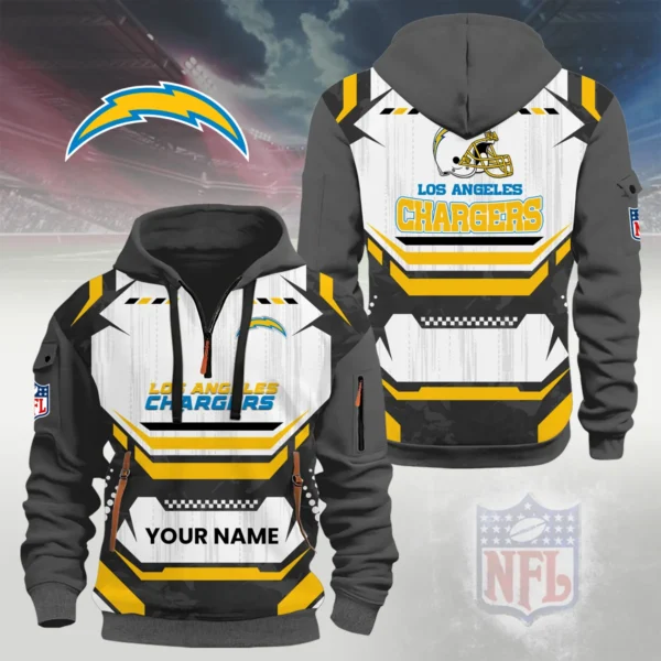 Los Angeles Chargers Half Zip Hoodie Custom Your Name