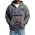 New York Giants x Mascot Quarter-Zip Waffle Knit Hoodie Custom Your Name