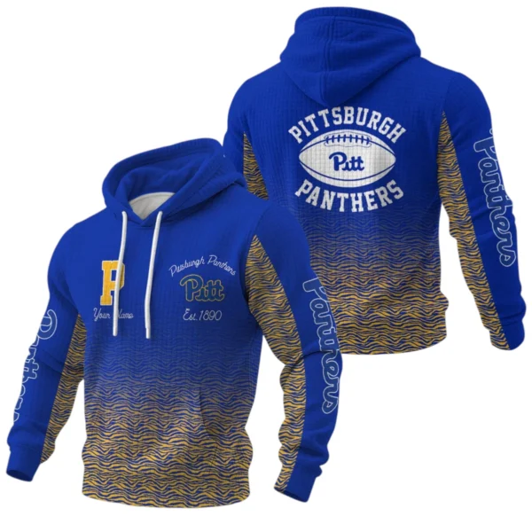 Pittsburgh Panthers Waffle Pullover Hoodie Custom Your Name