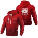 Wisconsin Badgers Waffle Pullover Hoodie Custom Your Name