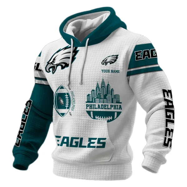 Philadelphia Eagles Waffle Pullover Hoodie Customize Your Name