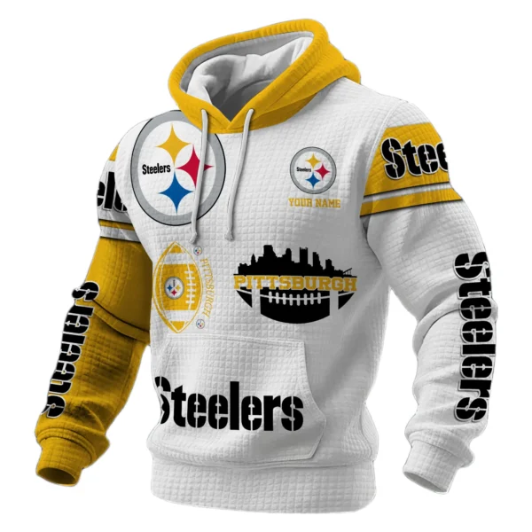 Pittsburgh Steelers Waffle Pullover Hoodie Customize Your Name
