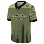 Baltimore Ravens x US Marine Corps 250th Anniversary V-Neck Short Sleeve Jersey 3D Limited 2026 Custom Your Name