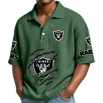 Las Vegas Raiders Waffle Polo Shirt Custom Your Name