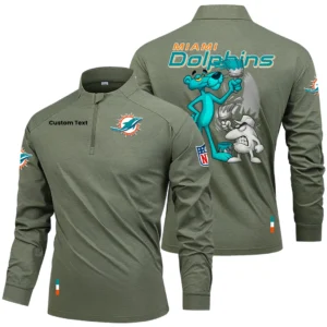 Miami Dolphins Quarter Zip Long Sleeve Shirt 2026 Limited Personalize Name