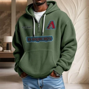 Arizona Diamondbacks Waffle Knit Hoodie Quarter Zip New 2026 Personalize Name
