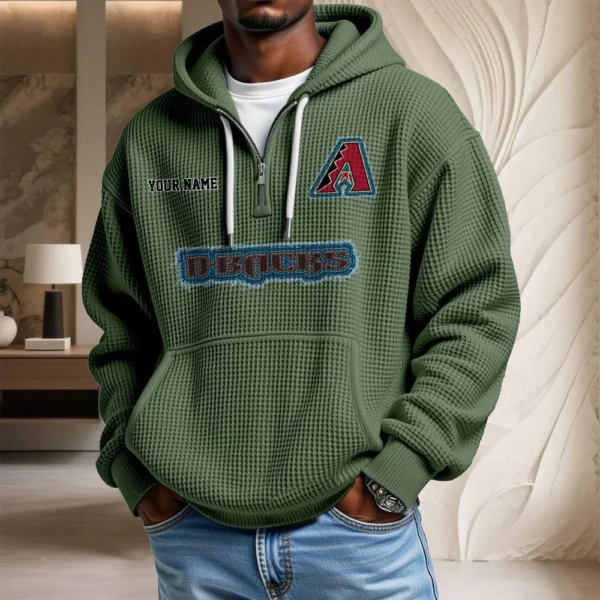 Arizona Diamondbacks Waffle Knit Hoodie Quarter Zip New 2026 Personalize Name