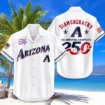 Arizona Diamondbacks Hawaiian Shirt 2026 Limited Edition America’s 250th Anniversary USA Flag Premium Crinkle Textured