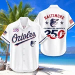 Baltimore Orioles Hawaiian Shirt 2026 Limited Edition America’s 250th Anniversary USA Flag Premium Crinkle Textured
