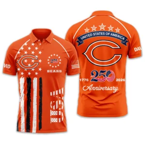Chicago Bears Polo Shirt x America’s 250th Anniversary 2026 Limited Customize Name