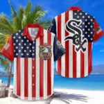 Chicago White Sox Hawaiian Shirt Premium Crinkle Textured 250 Years of Freedom Anniversary 1776-2026 USA Flag
