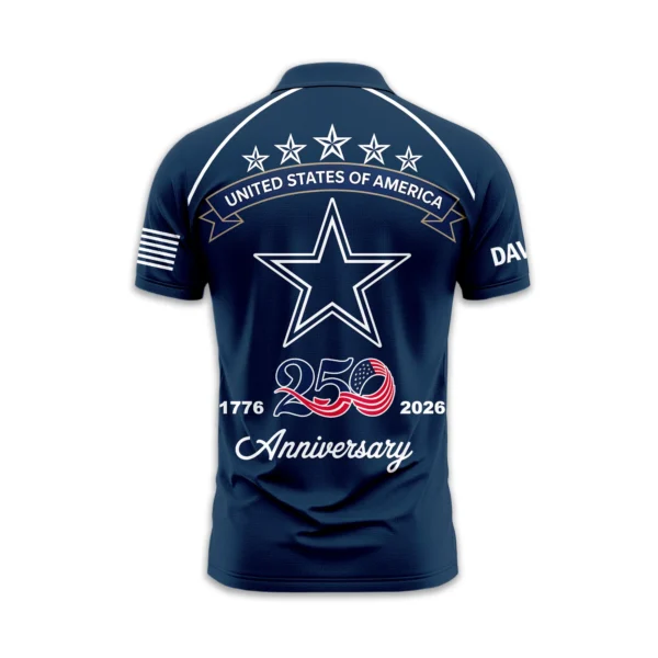 Dallas Cowboys Polo Shirt x America’s 250th Anniversary 2026 Limited Customize Name