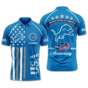 Detroit Lions Polo Shirt x America’s 250th Anniversary 2026 Limited Customize Name