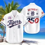 Detroit Tigers Hawaiian Shirt 2026 Limited Edition America’s 250th Anniversary USA Flag Premium Crinkle Textured