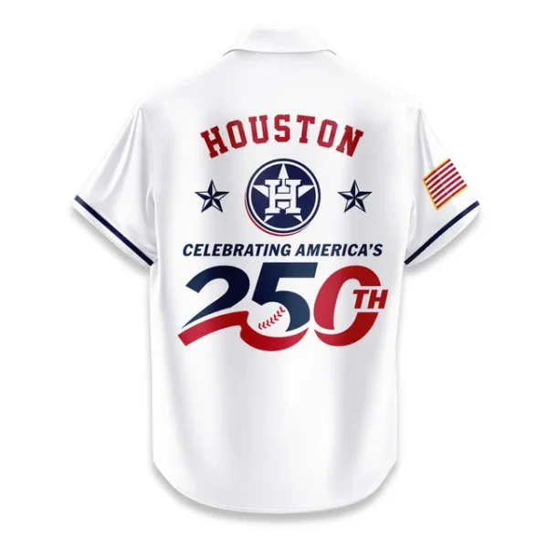 Houston Astros Hawaiian Shirt 2026 Limited Edition America’s 250th Anniversary USA Flag Premium Crinkle Textured