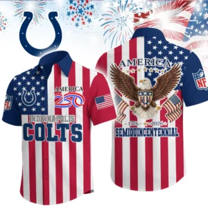 Indianapolis Colts Hawaiian Shirt 2026 Premium Crinkle Textured x Liberty Eagle Patriotic Limited Edition