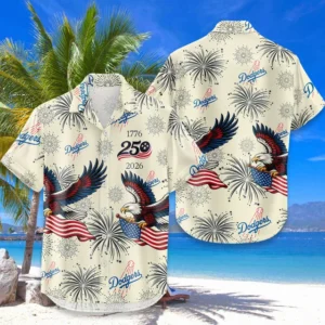 Los Angeles Dodgers Hawaiian Shirt 2026 Limited Premium Crinkle Textured x 250th Birthday Freedom Anniversary