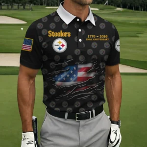 Pittsburgh Steelers Polo Shirt America’s 250th Anniversary 2026 Limited Personalize Name