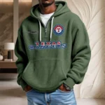 Texas Rangers Waffle Knit Hoodie Quarter Zip New 2026 Personalize Name