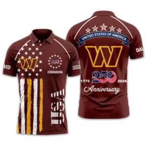 Washington Commanders Polo Shirt x America’s 250th Anniversary 2026 Limited Customize Name