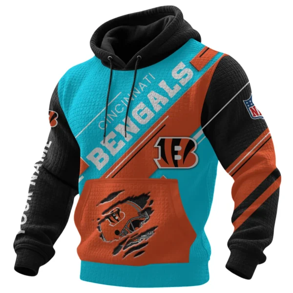 Cincinnati Bengals Waffle Knit Pullover Hoodie 2026 Limited Edition Personalize Name