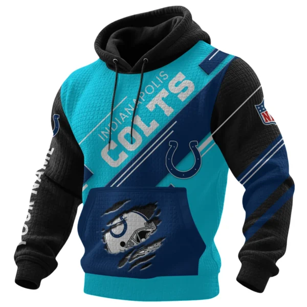 Indianapolis Colts Waffle Knit Pullover Hoodie 2026 Limited Edition Personalize Name