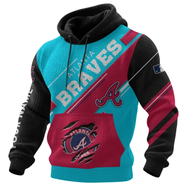 Atlanta Braves Waffle Knit Pullover Hoodie 2026 Limited Edition Personalize Name