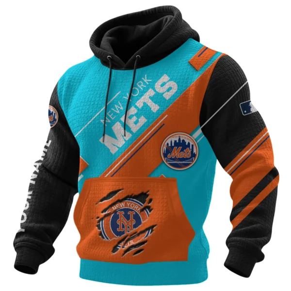 New York Mets Waffle Knit Pullover Hoodie 2026 Limited Edition Personalize Name