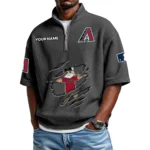 Arizona Diamondbacks Polo Shirt 2026 New Men's Quarter Zip Waffle Knit