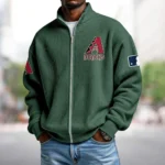 Arizona Diamondbacks Men’s Full Zip Waffle Knit Long Sleeve Sweatshirt