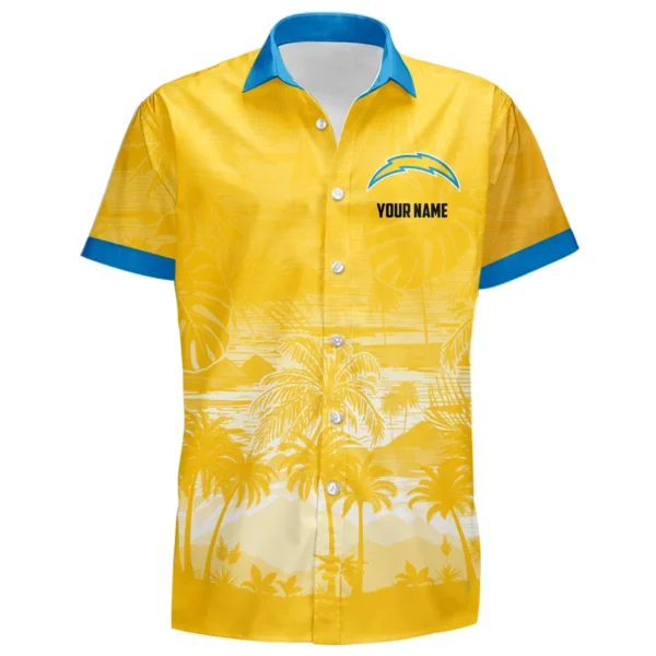Los Angeles Chargers Hawaiian Shirt 2026 Premium Crinkle Textured Personalize Name