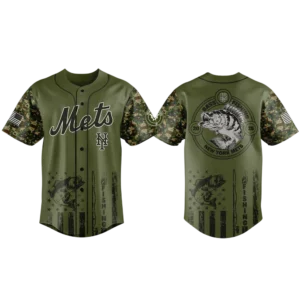 New York Mets Baseball Jersey x Bass Fishing Limited Edition Premium Short Sleeve
