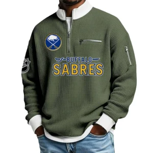 Buffalo Sabres Waffle Sweatshirt Quarter-Zip Stand Collar 2026 Limited Personalize Name