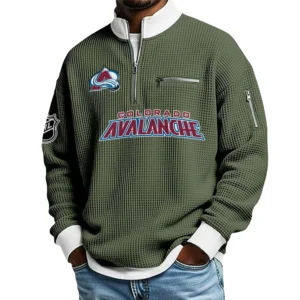 Colorado Avalanche Waffle Sweatshirt Quarter-Zip Stand Collar 2026 Limited Personalize Name
