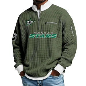 Dallas Stars Waffle Sweatshirt Quarter-Zip Stand Collar 2026 Limited Personalize Name