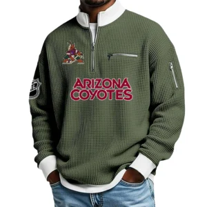 Arizona Coyotes Waffle Sweatshirt Quarter-Zip Stand Collar 2026 Limited Personalize Name