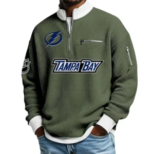 Tampa Bay Lightning Waffle Sweatshirt Quarter-Zip Stand Collar 2026 Limited Personalize Name