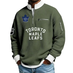 Toronto Maple Leafs Waffle Sweatshirt Quarter-Zip Stand Collar 2026 Limited Personalize Name