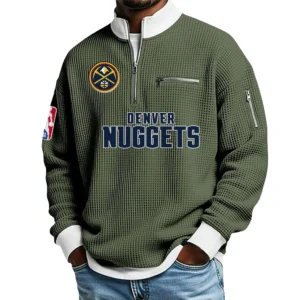 Denver Nuggets Waffle Sweatshirt Quarter-Zip Stand Collar 2026 Limited Personalize Name