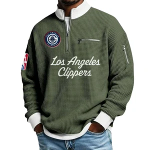 Los Angeles Clippers Waffle Sweatshirt Quarter-Zip Stand Collar 2026 Limited Personalize Name