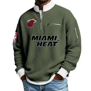 Miami Heat Waffle Sweatshirt Quarter-Zip Stand Collar 2026 Limited Personalize Name
