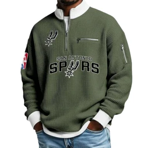San Antonio Spurs Waffle Sweatshirt Quarter-Zip Stand Collar 2026 Limited Personalize Name