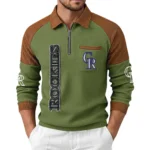 Colorado Rockies Men's Waffle Knit Contrast Color Half Zip Pullover