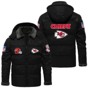 Kansas City Chiefs Puffer Jacket Hooded Detachable x PU Leather Custom Name