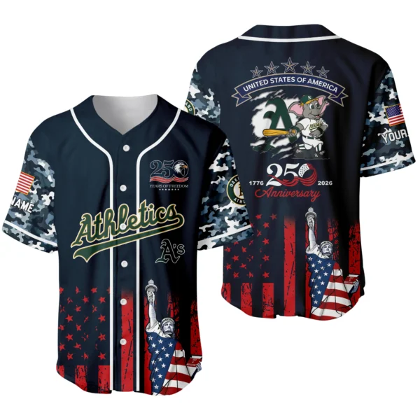 Athletics x 250th Anniversay Baseball Jersey Limited Edition Premium Short Sleeve Personalize Name